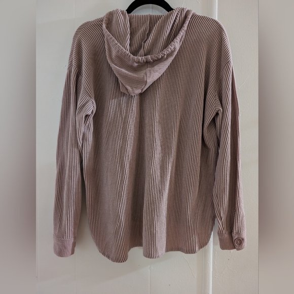 Vibe Blush Ribbed Hoodie - Picture 3 of 4